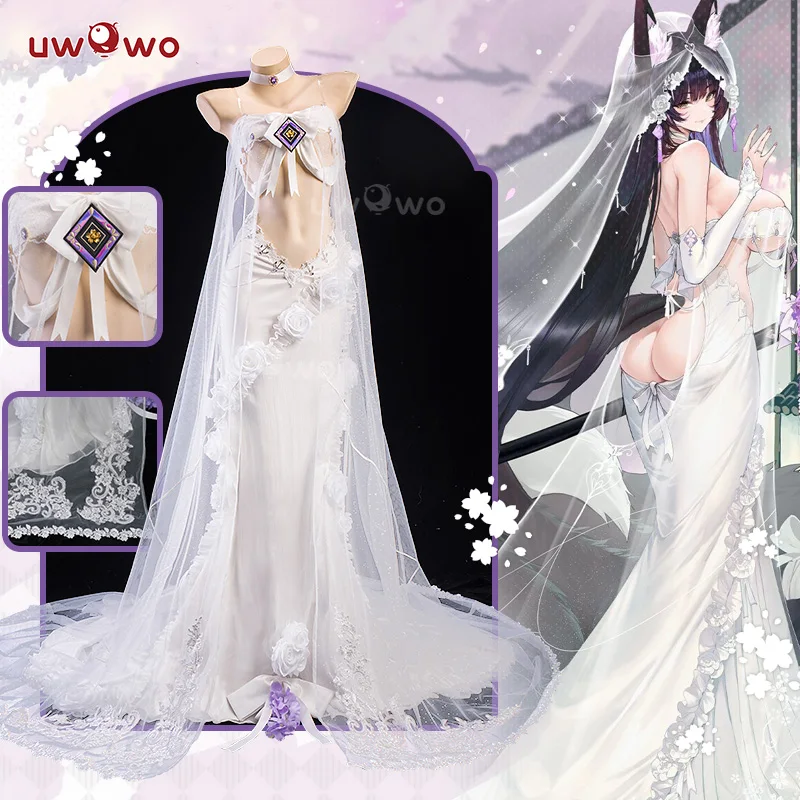 PRE SALE UWOWO Musashii Cosplay Game Azur Lanee Musashii Oath Dress 'Purest Wisteria' Bride Cosplay Costume Halloween Costume