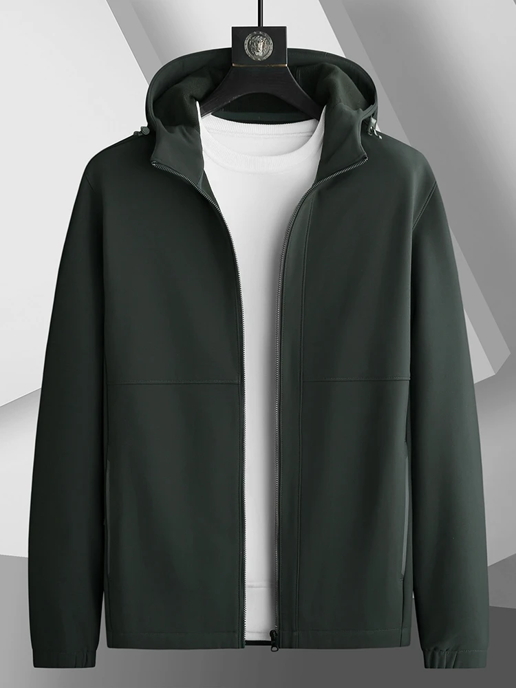 

plus Size Men's Fce Lined Casual Jaet Hooded Autumn Winter New Sle Loose Soft ell Windbreaker Streetwear Jaet