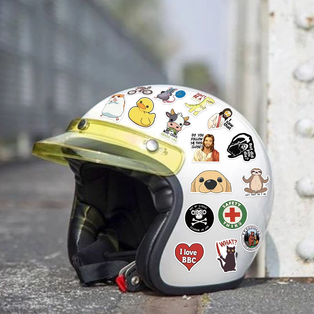 50 قطعة ملصقات مضحكة للبالغين ميمي ملصقات الزخرفية الأمتعة دفتر دراجة نارية التزلج يسوع الكتابة على الجدران Snarky الشارات #5