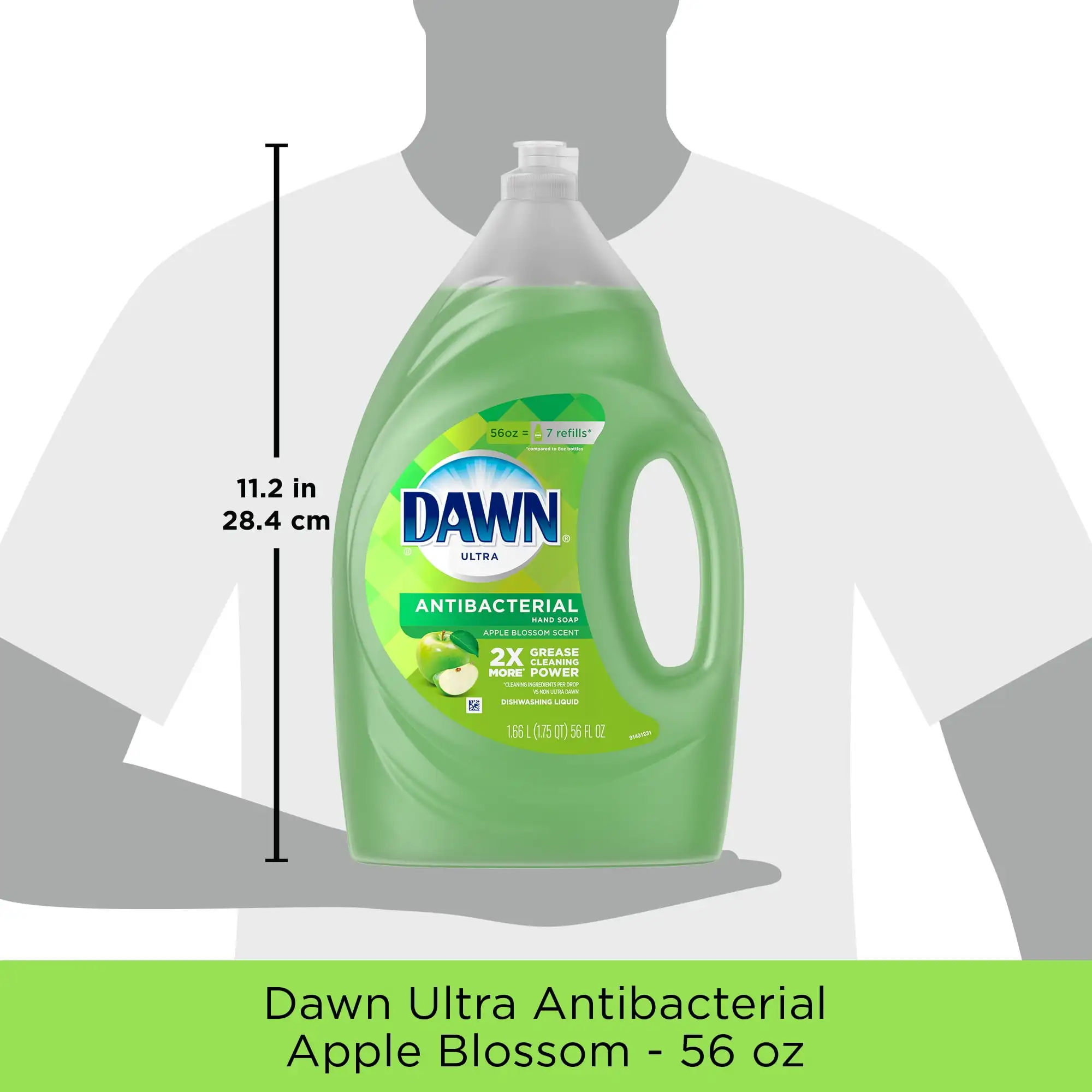 Antibacterial Hand Soap Dishwashing Liquid Dish Soap Apple Blossom Scent 56 Fl Oz Contains 2X More Grease Cleaning Power