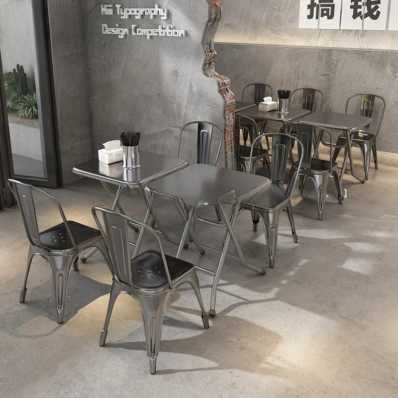 

Industrial style barbecue shop barbecue shop wrought iron tables and chairs