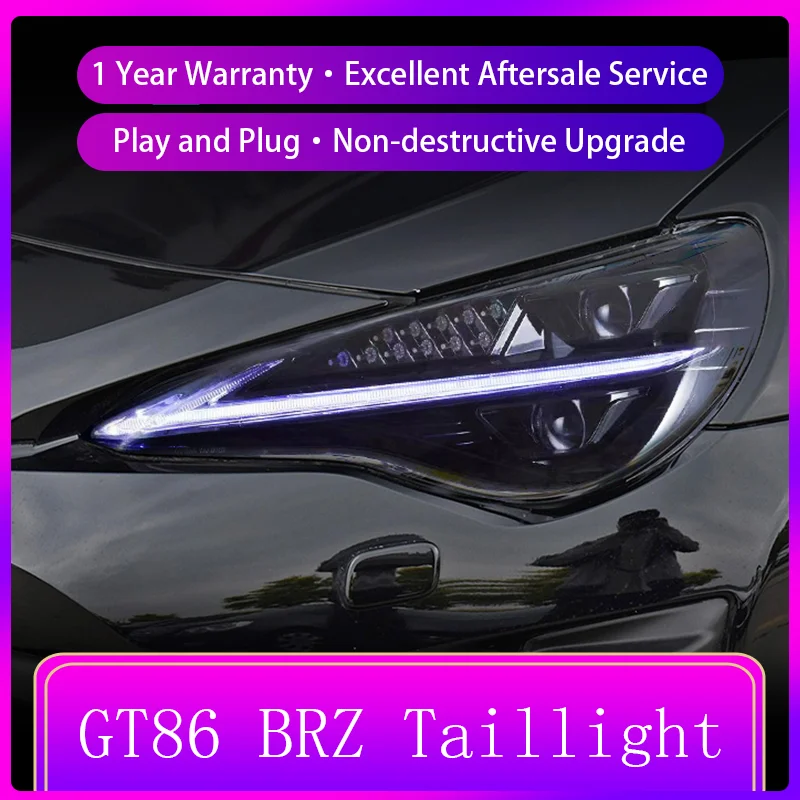 2 PCS Car Lamps For Toyota GT86 BRZ 2012-2020 Front Light DRL Head Lamp Upgrade Dynamic LED Headlight Lens Auto Accessories