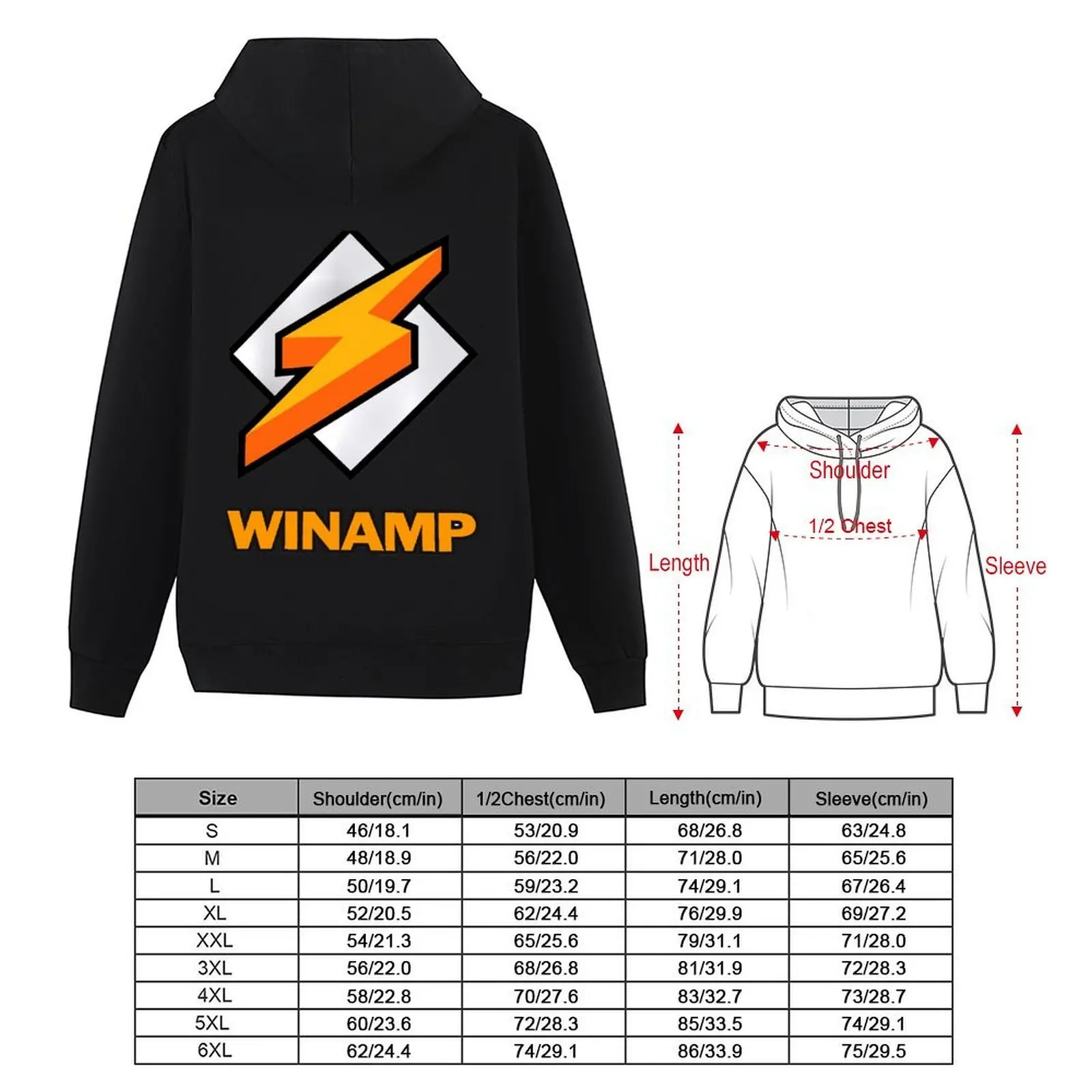 سترة Winamp للرجال والنساء بغطاء للرأس سترة خريفية للرجال مصممة ملابس رجالية ملابس كورية بغطاء للرأس جرافيك