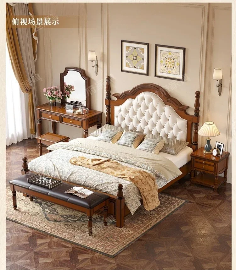 Solid wood master bedroom simple 2 meters storage tatami wedding bed