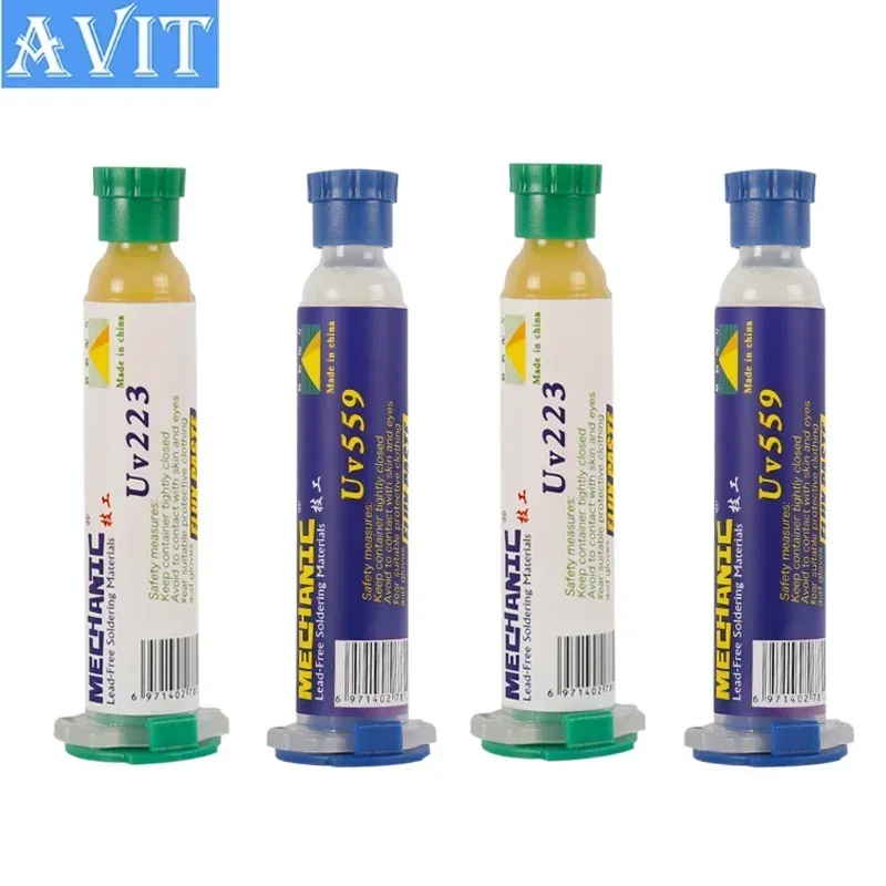 10CC เครื่องบัดกรีไม่มีตะกั่วบัดกรีไม่มีตะกั่วบัดกรี UV223ไม่สะอาด UV559บัดกรีฟลักซ์วาง SMD PCB เครื่องมือทำใหม่