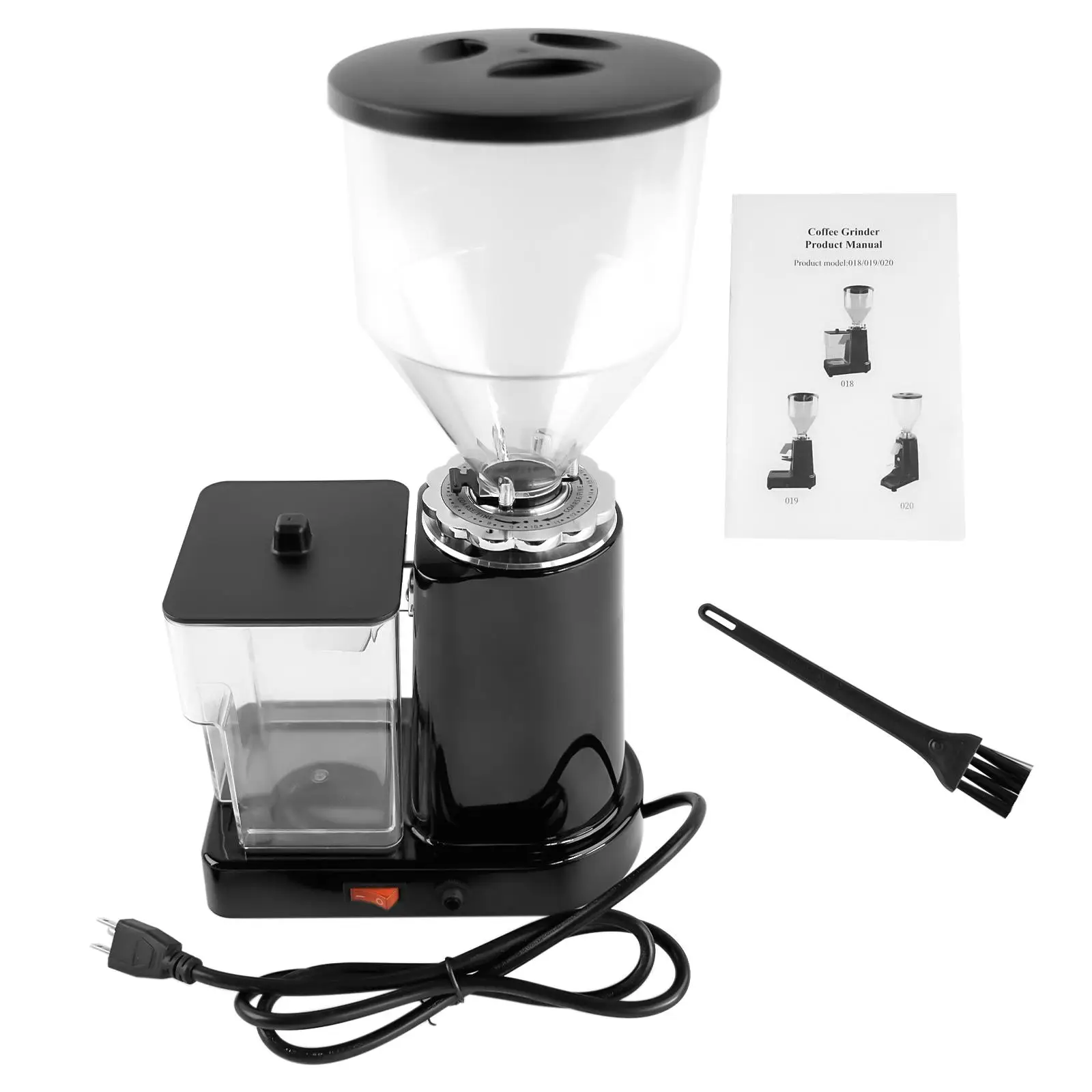 

35oz Black Electric Coffee Bean Grinder - Flat Burr Mill with 19 Adjustable Grinding Settings