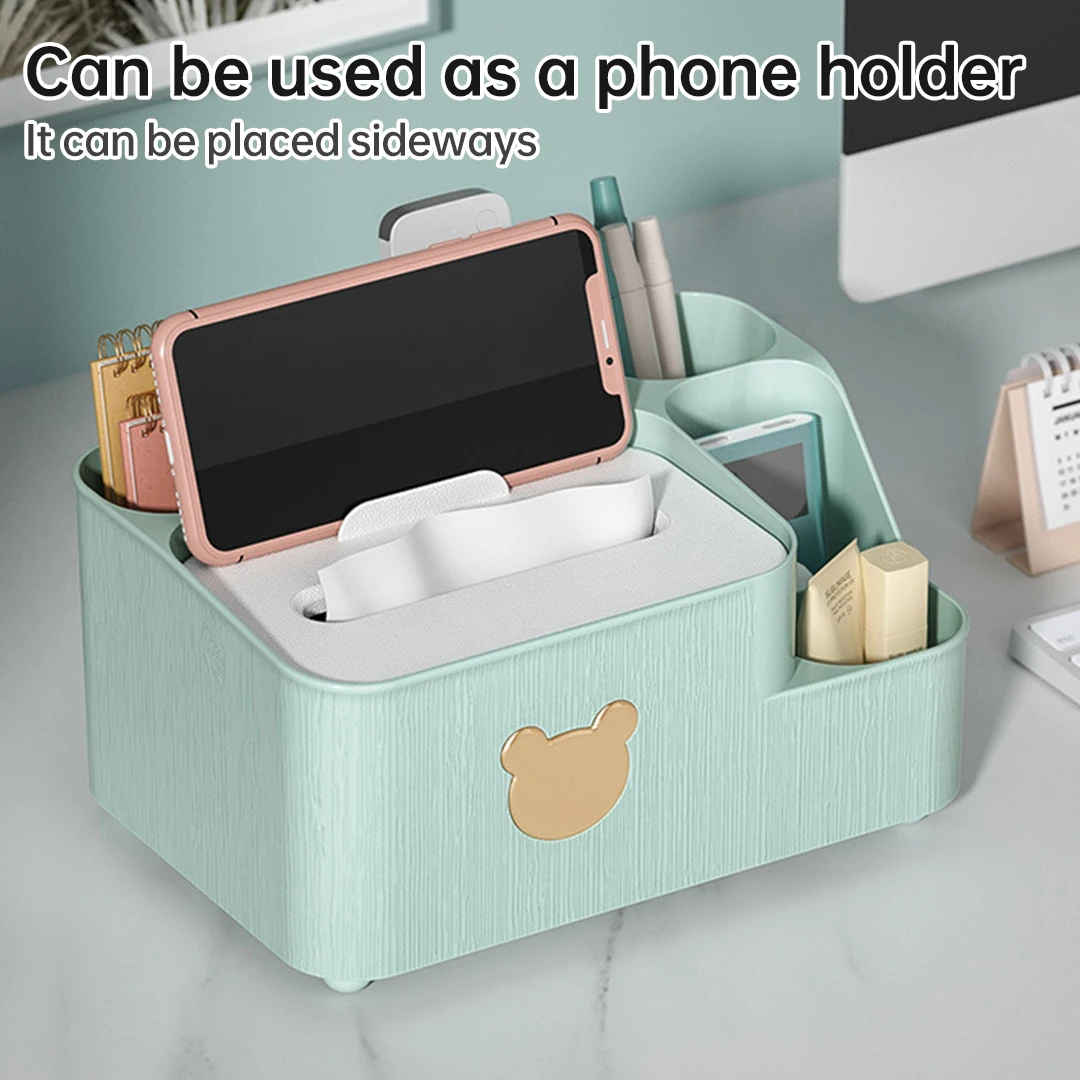 Tissue Storage Box Living Room Desktop Storage Multi-function Storage Box