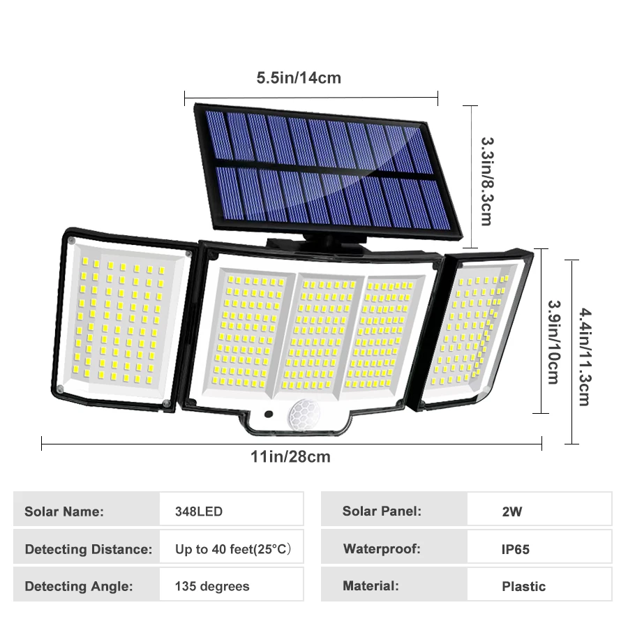 234led luz solar ao ar livre à prova dwaterproof água com sensor de movimento 3 modo de iluminação luz de segurança luz de inundação solar para jardim garagem quintal