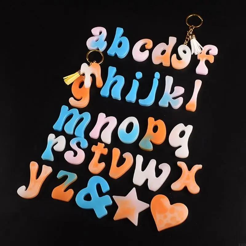 Anting -anting gantungan gantung resin k3kd diy nomor alfabet casting cetakan perhiasan membuat alat untuk membuat ornamen