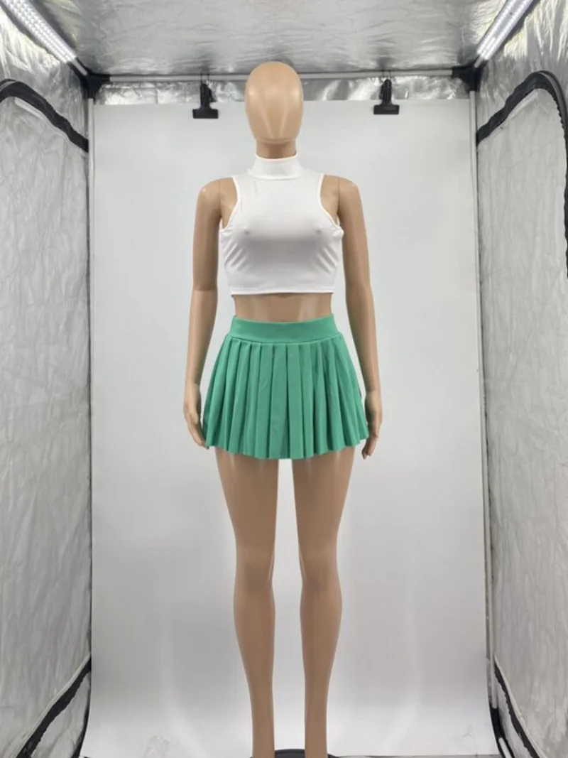 Mini jupes plissées extensibles A-Line pour femmes, tenues de club sexy, accessoires Y2K, haute taille, mode d'été, 2023