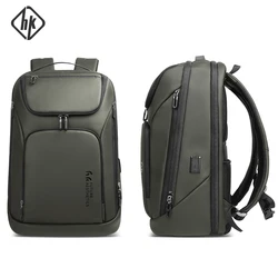 HcanKcan-Mochila De Viaje multifuncional de gran capacidad, bolso de negocios multibolsillo con USB 17,3, resistente al agua, para ordenador portátil