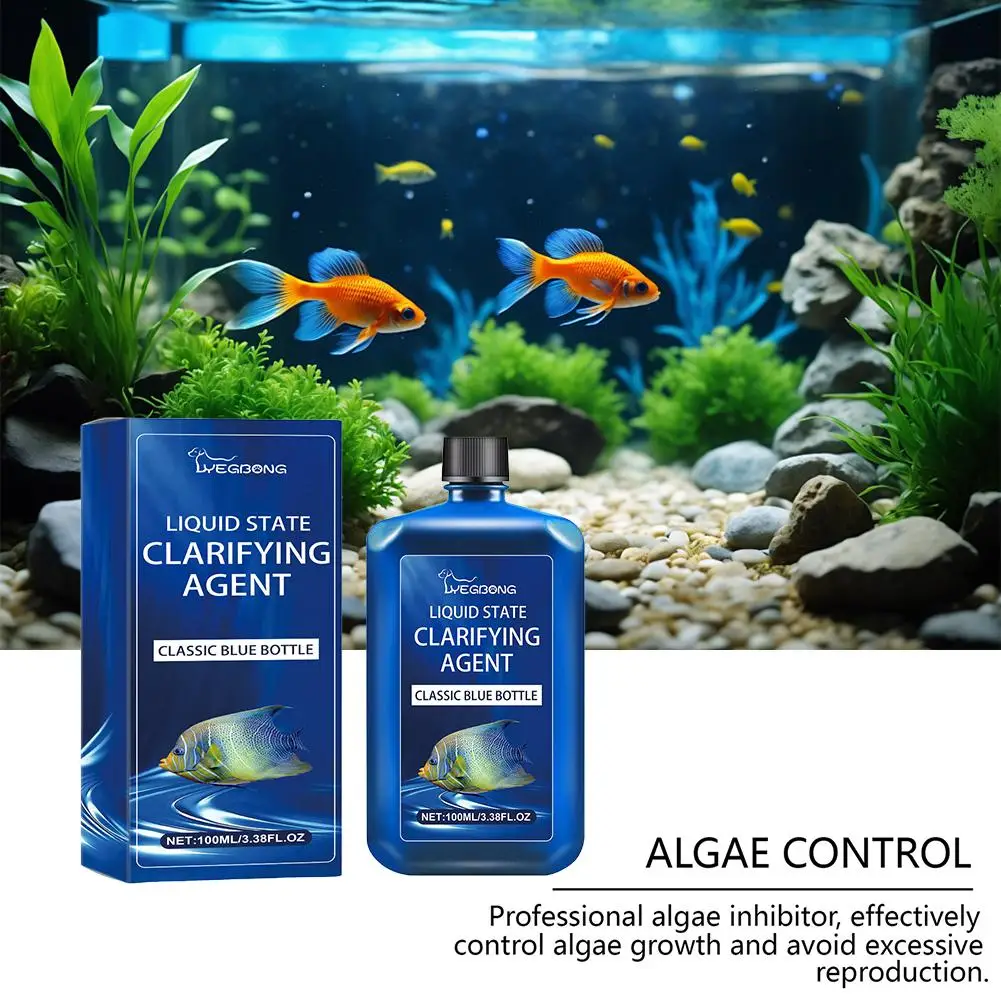 Rapid Water Clarifier for Fish Tank Enzyme Formula Organic Waste Decomposer pH Balance Oxygen Supply Aquarium Cleaner 100ml