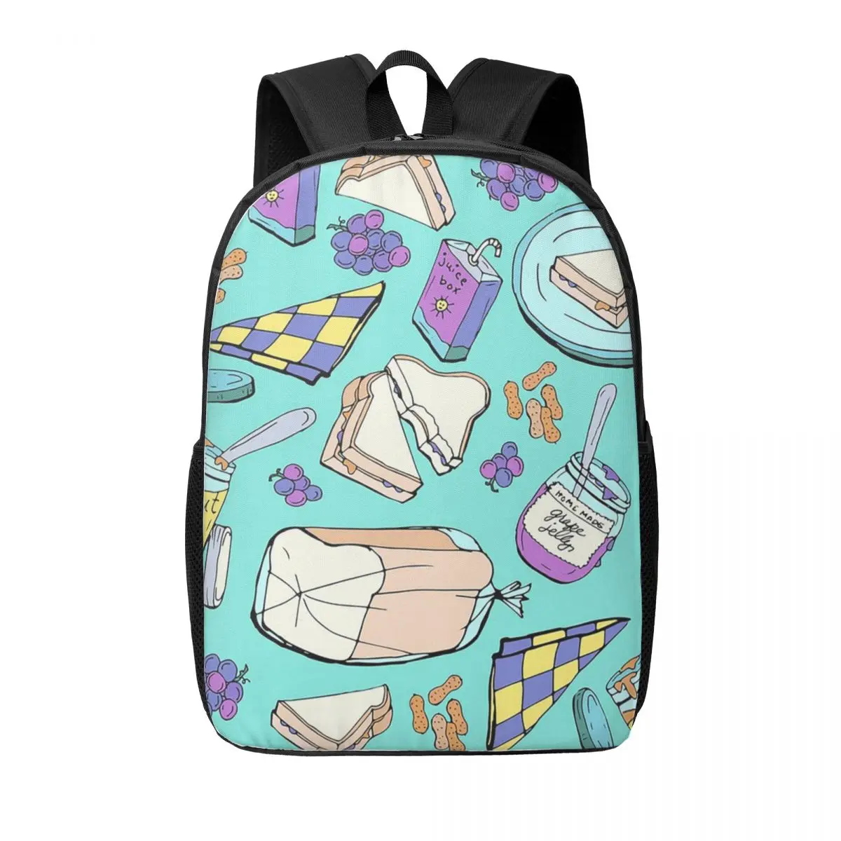 Mantequilla de maní, sándwich de gelatina de uva, PB y J, mochilas para mujer, mochila para niñas, mochilas escolares para niños, mochila portabilidad, bolso de hombro