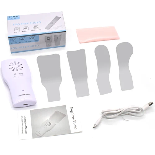 Imagen 2 del producto Juego de espejos antiniebla dentales, espejo de acero inoxidable para fotografía intraoral sin niebla con reflectores de ortodoncia de luz LED