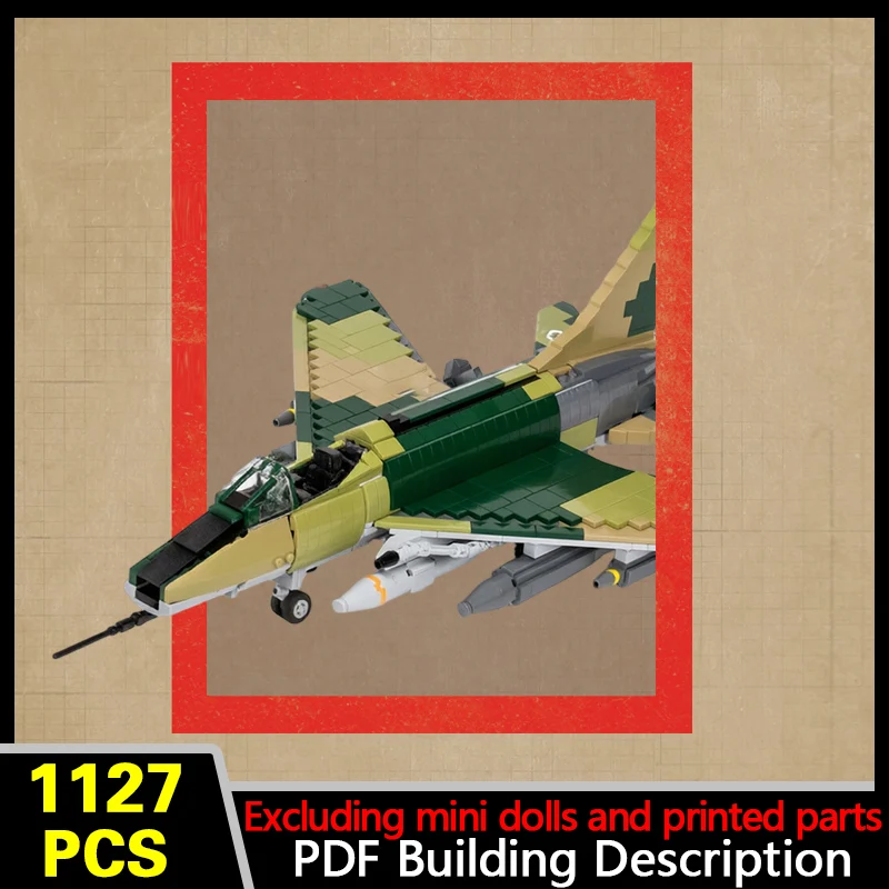 F-100 Supersonic Fighter Jet Model MOC Building Bricks War Equipment Modular Technology Gifts Holiday Assemble Children Toy Suit