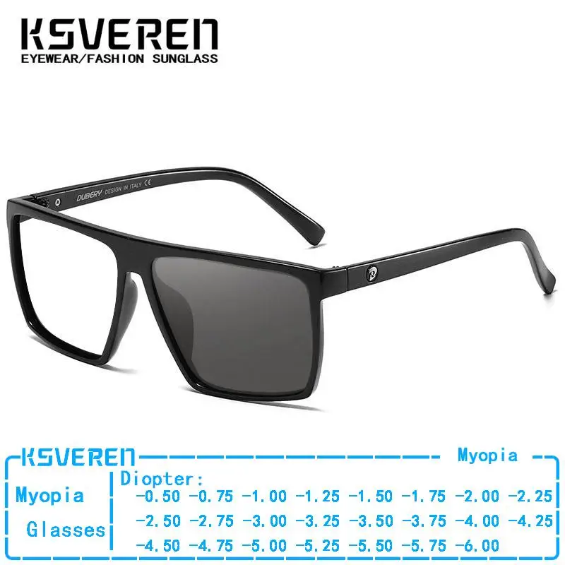 

Outdoor Photochromic Square Myopia Glasses Men Women Designer Prescription Optical Eyewear Color Changing Driving Glasses