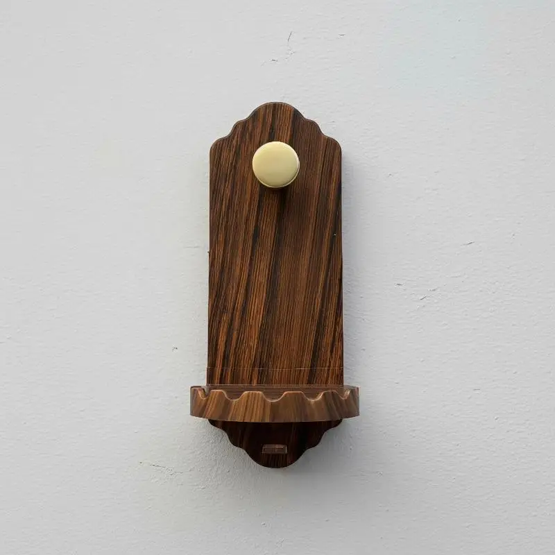 Easy Install Self Adhesive Walnut Wood Wall Hooks No Drilling Hanger for Towel Coat Clothes Robe Ideal for Apartment Home