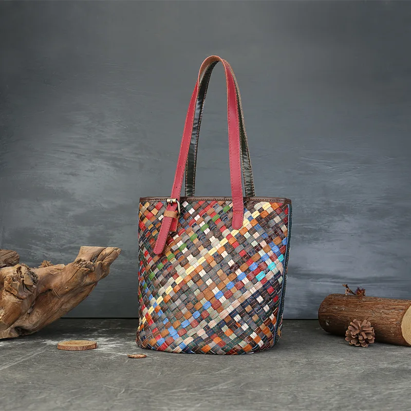 

Women Fashion Bags Splice 100 Real Cowhide Leather Personalizar Bolso Art Printed Bags Luxury Designer Messenger Bag