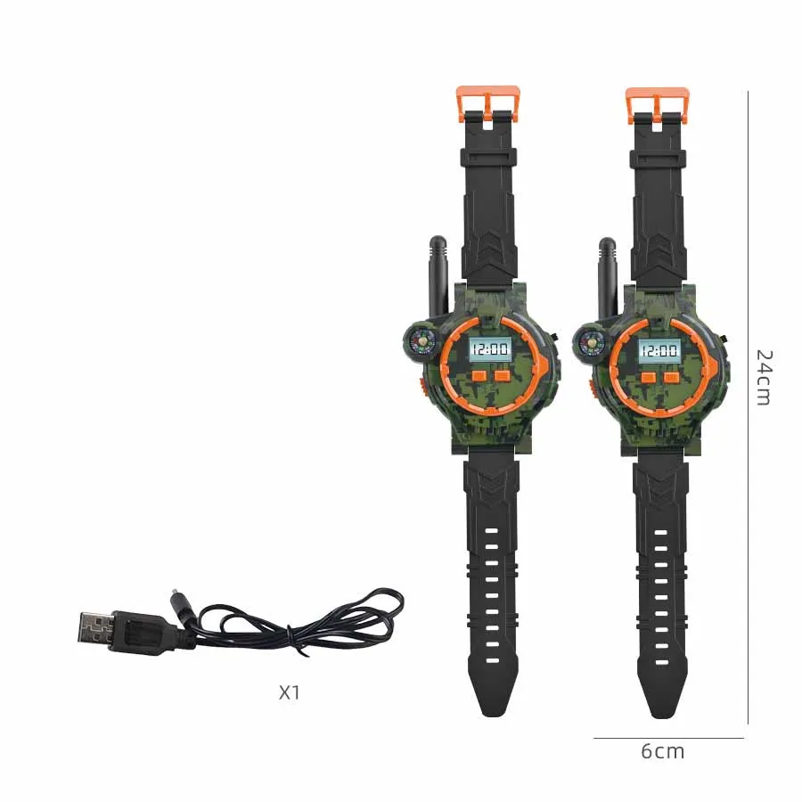 Nieuwe Kinderen Militaire Camouflage Walkie-Talkie Horloge Speelgoed Ouder-Kind Interactie Indoor Outdoor Draadloze Remote Call Usb Opladen