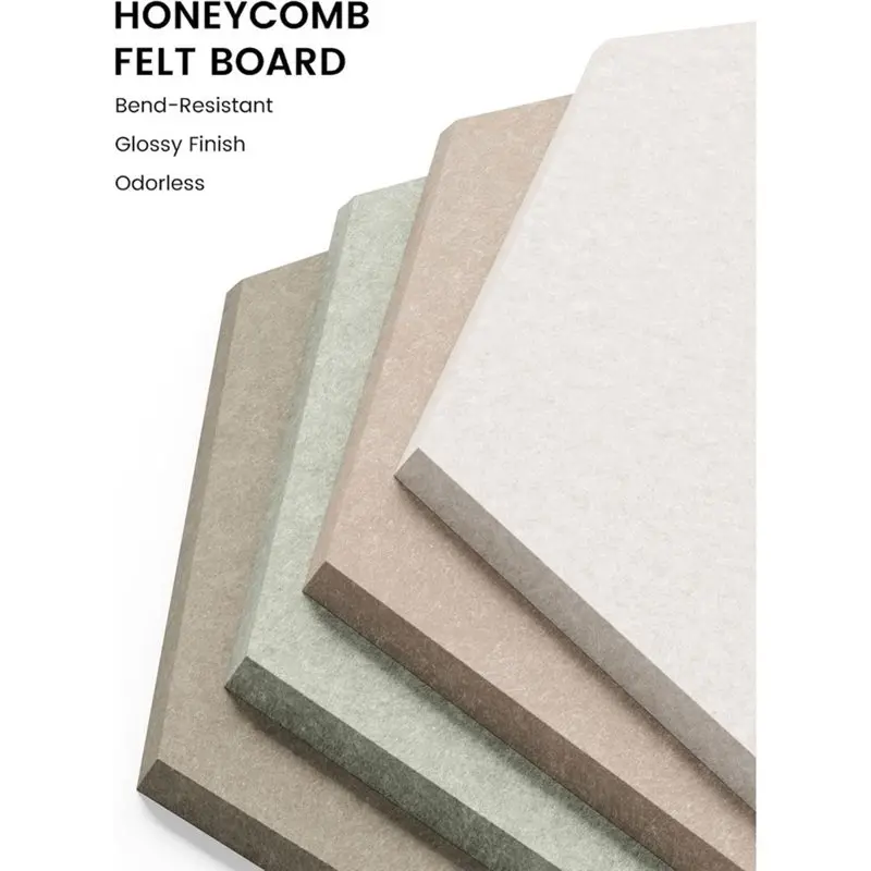 [A93Z!】 Cork Board Alternative With 60 Adhesive Tabs-12-Pack Hexagon Felt Bulletin Board Tiles For Notes, Photos And Reminders