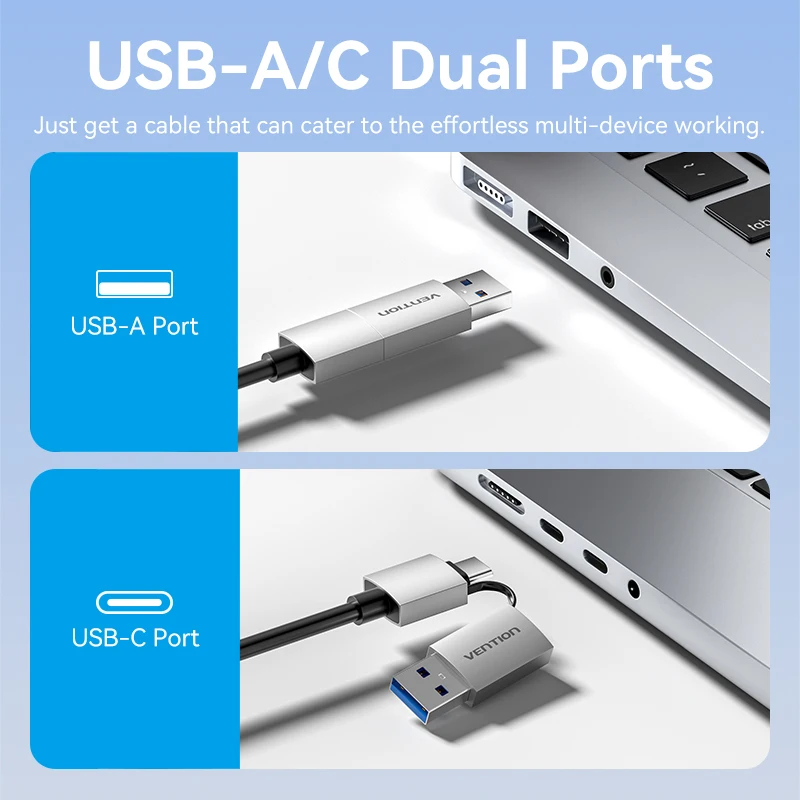 Vention USB Type C to Dual HDMI Hub USB C to 4K HDMI Adapter for MacBook Pro Air M3 M2 M1 MST SST TV USB-C Type C 3.1 Splitter