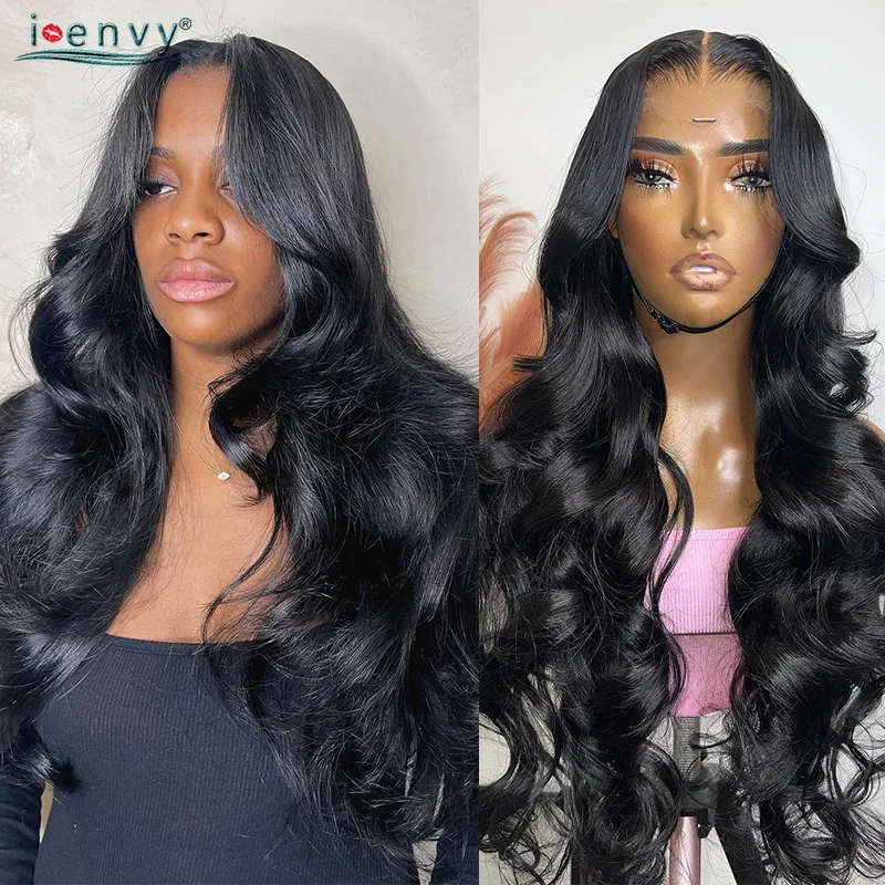 Long 30 32'' 13X4 13X6 Lace Front Human Hair Wigs Body Wave Transparent Lace Human Hair Wigs Pre Plucked For Black Women I-Envy