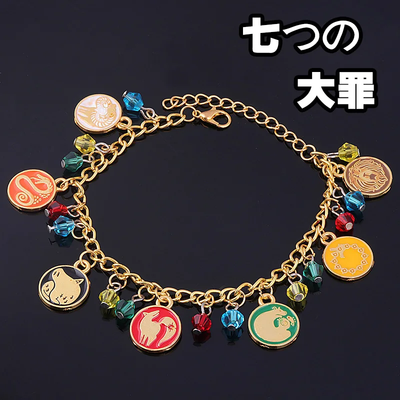 Pulsera de Anime Seven Sins, pulseras con símbolo de papel principal, pulsera atractiva, accesorios de decoración, regalo de joyería