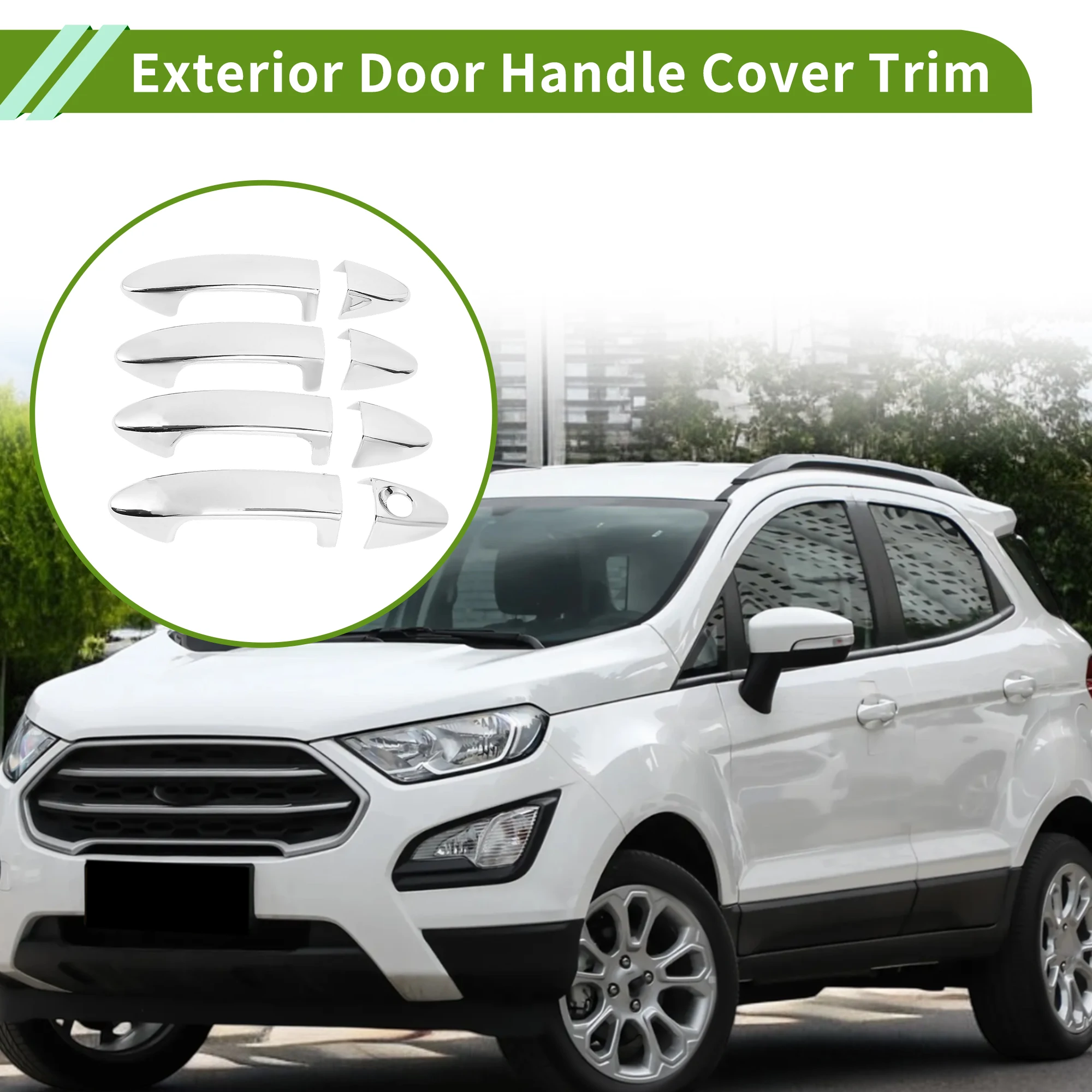 

Накладки на внешние ручки дверей UXCELL для Ford EcoSport 2013-2022, стандартные, серебристые, 1 комплект