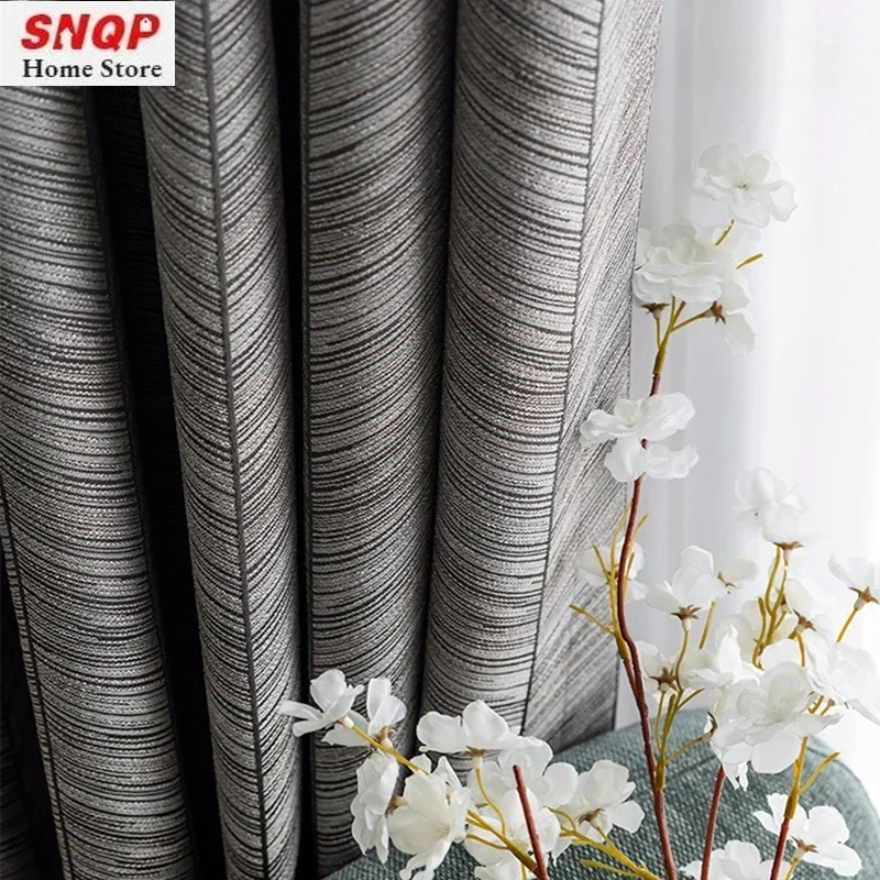 

Herringbone Luxury Curtains for Living Dining Room Bedroom Pattern Simple Gray Modern Jacquard Blackout Custom Size White Tulle