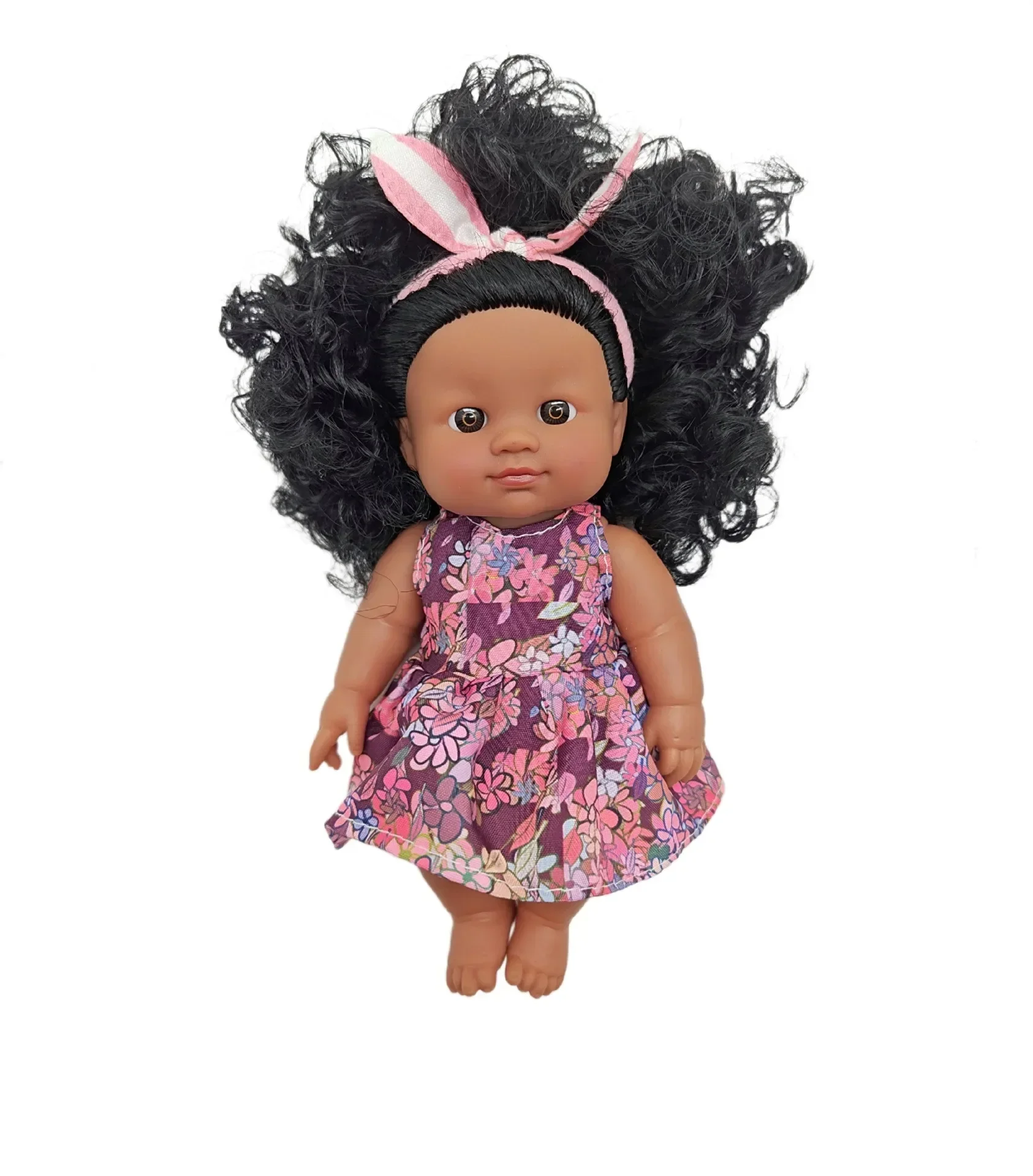 20cm Black Doll Children Play House Toys Vinyl Reborn Doll Soft Plastic Simulation Baby Black Doll Toys Kids Holiday Gifts