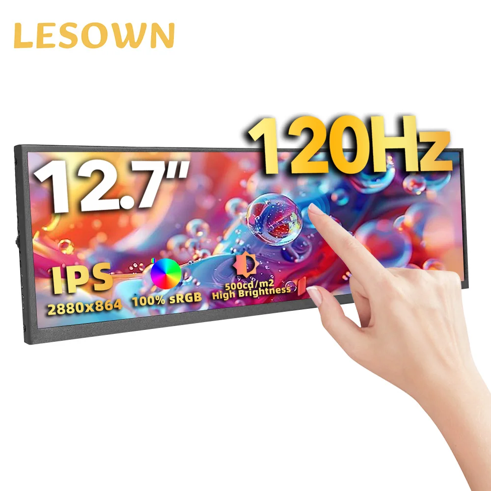 

Внешний монитор LESOWN 12,7 дюйма, IPS LCD, 2880x864, вытянутый дисплей-полоска для Mac OS и Windows