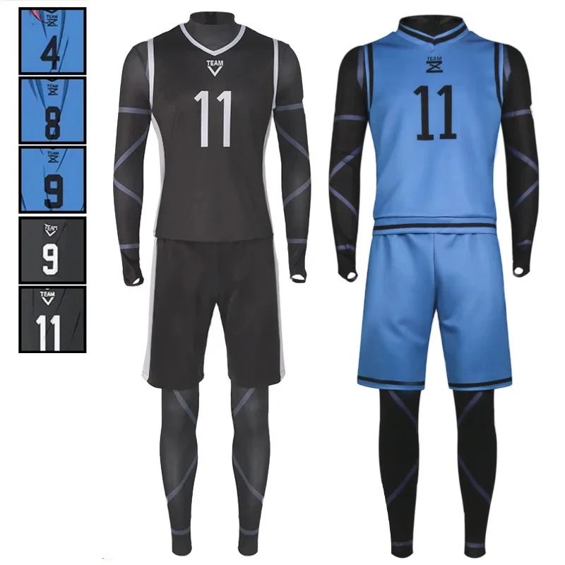 Anime Isagi Yoichi Jersey Football Club Uniforms Sportswear Hyoma Chigiri Meguru Bachira Jumpsuit Vest Cosplay Costume