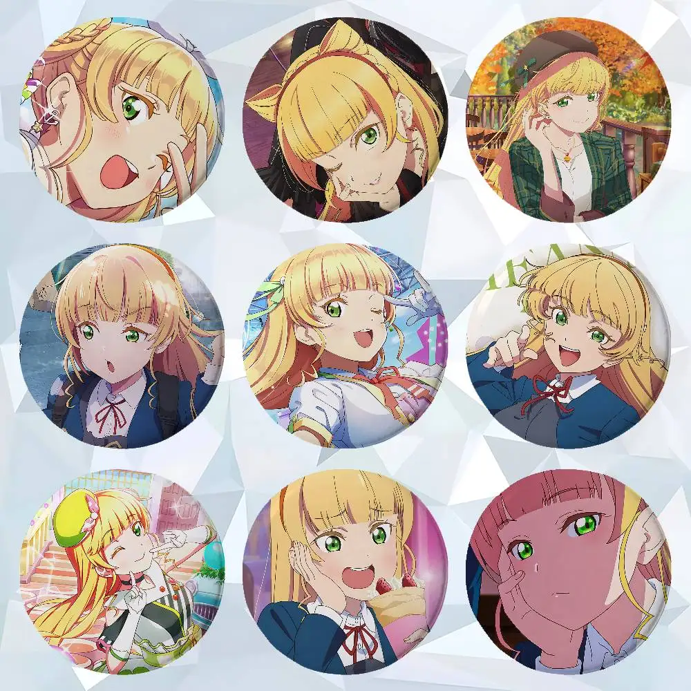 Cute Sumire Heanna Premium Tinplate Round Lapel Pins: Cute Badge Brooches For Shoulder Bag Accessories, Souvenir Gifts
