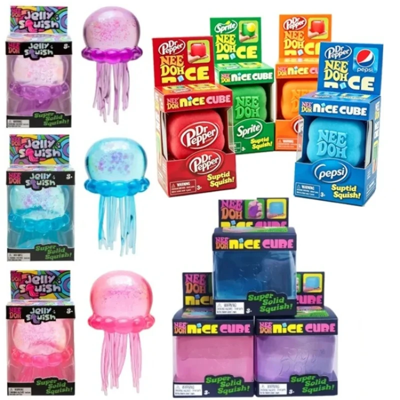 Schylling Needoh Nice Cube Druckball Quetschbarer Pepper Doctor Sprite Langsam Rückfedernder Klebriger Sensorik-Stressball zur Angstlinderung