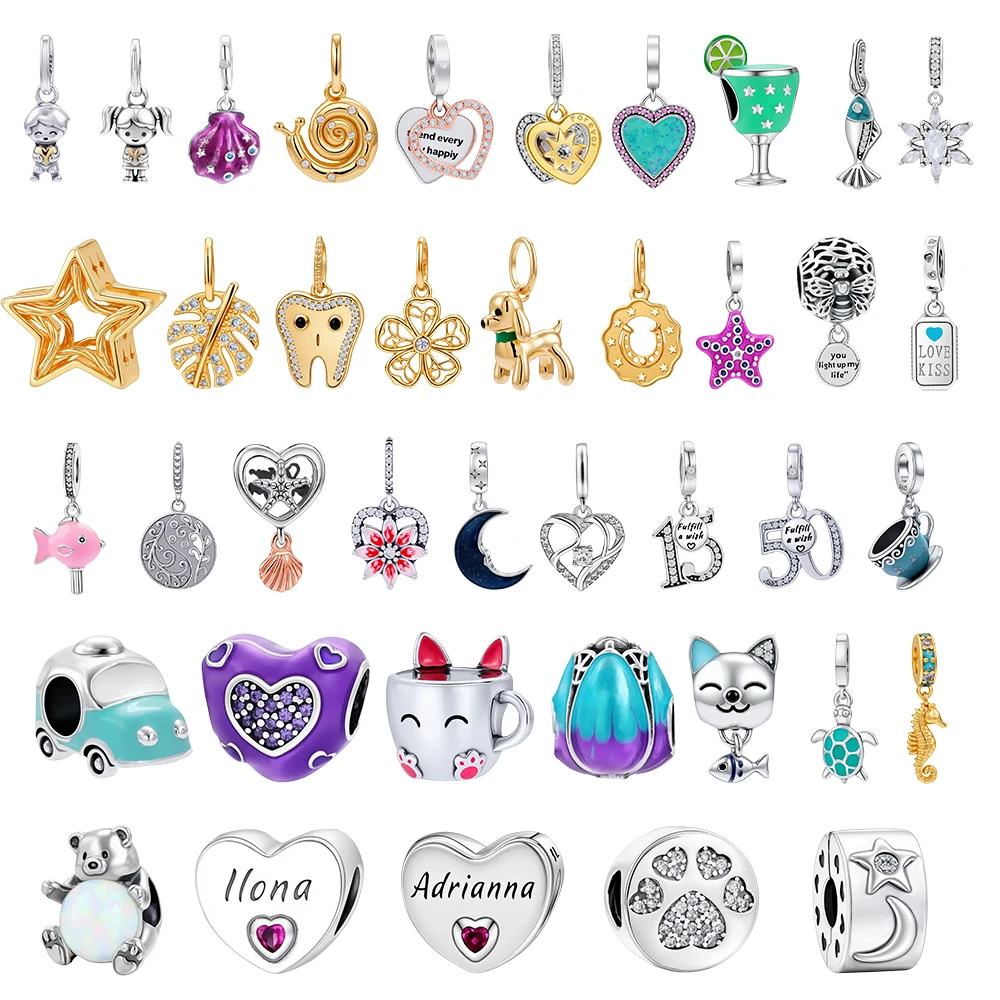 2026 Hot Sale Original 925 Sterling Silver Beads Pendant Heart Tooth Car Design DIY Charms Bracelet Women Jewelry Surprise Gift