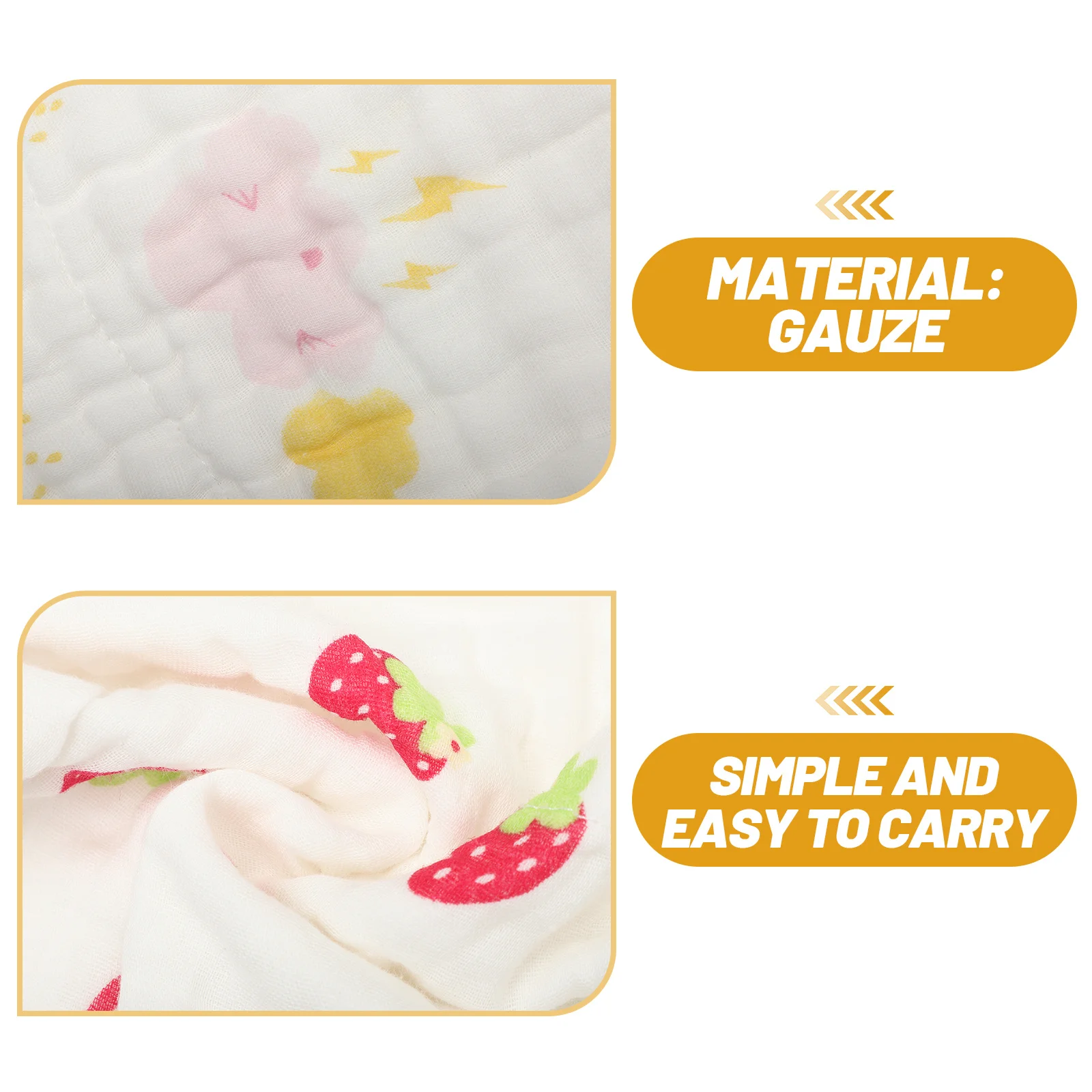 

4Pcs Printed Gauze Washcloths Absorbent Face Hand Towels Multipurpose Towels Soft Breathable Facial Washing Cloths