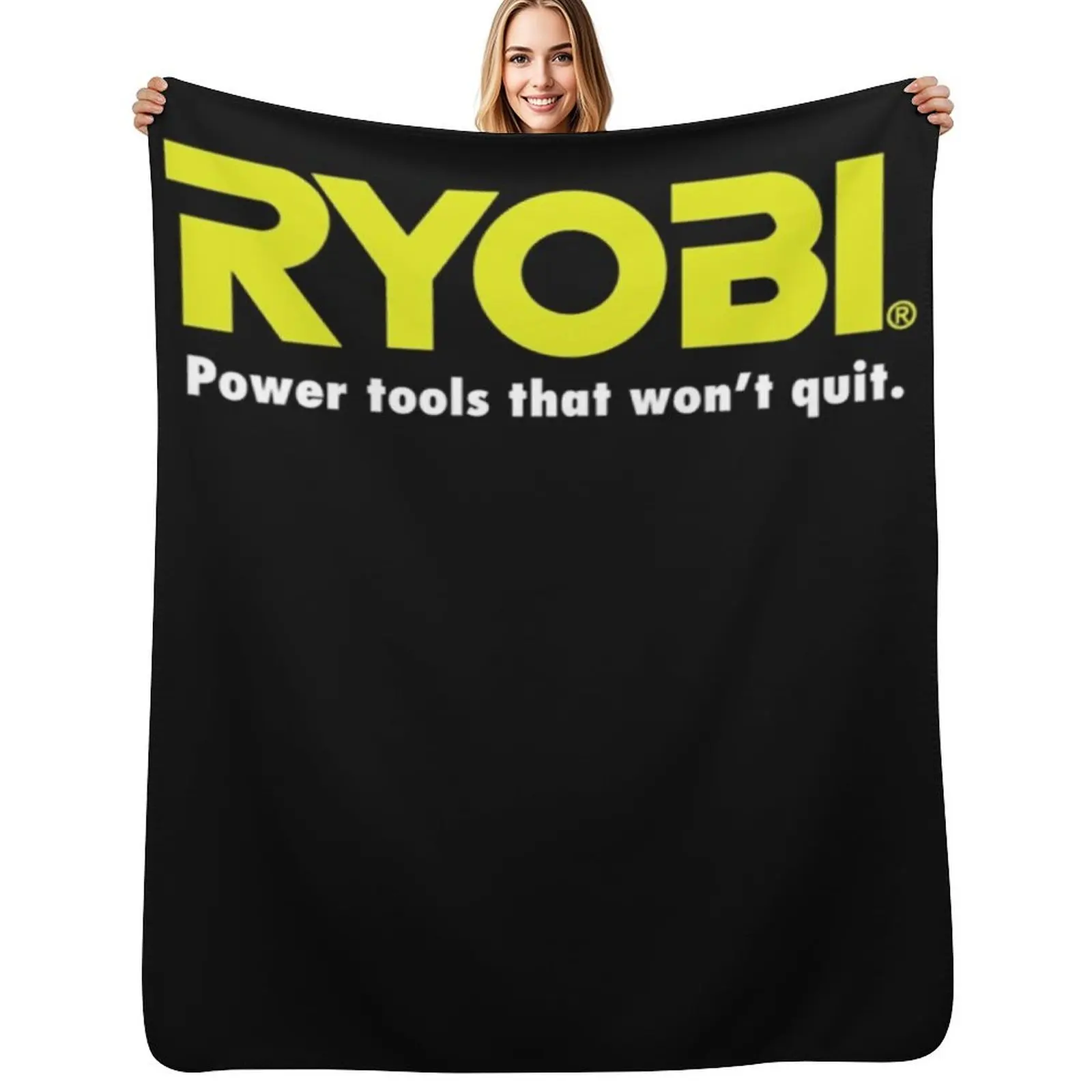 POWER TOOLS RYOBI LOGO Throw Blanket Cozy Home Blanket Gift for Christmas Holiday