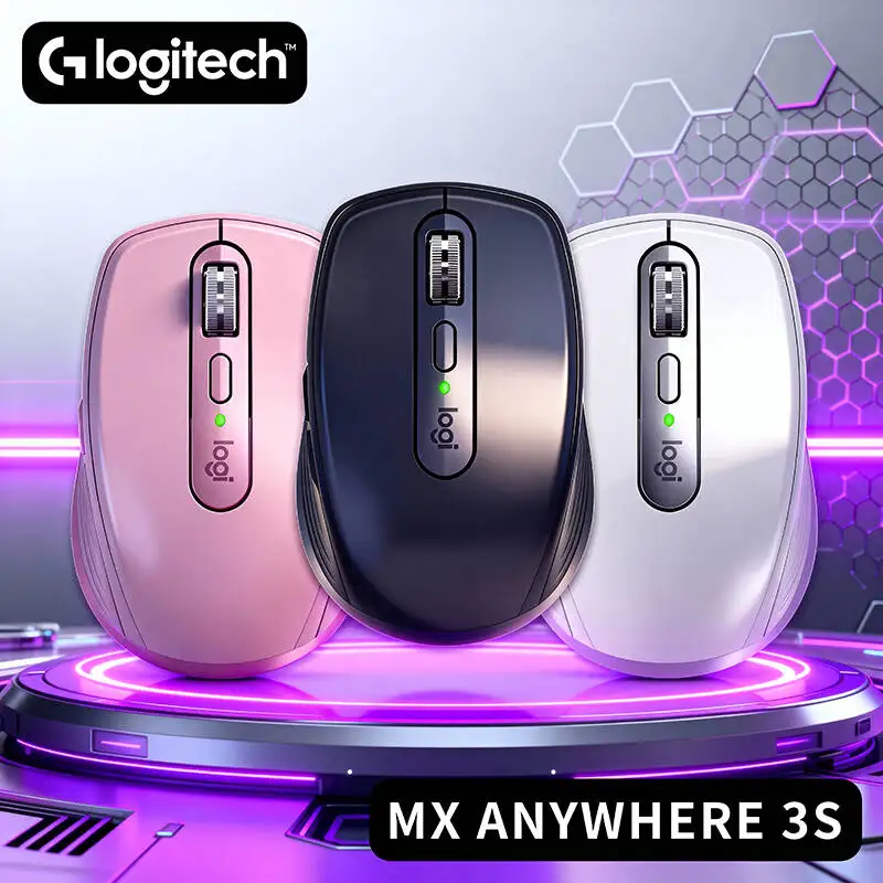 

Logitech MX Anywhere 3S with Darkfield Tracking, Works on Glass & High-Gloss, Silent Buttons, BT5.0 LE