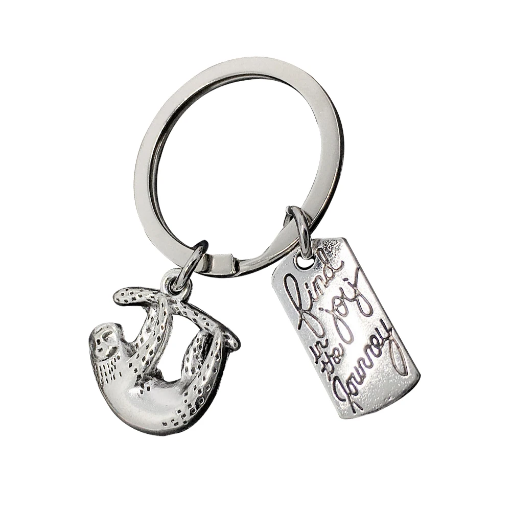 

Cute Sloth Keychain Metal Key Animal Shape Creative Keychains Adorable Key Decor Silver Color Travel Accessories Premium