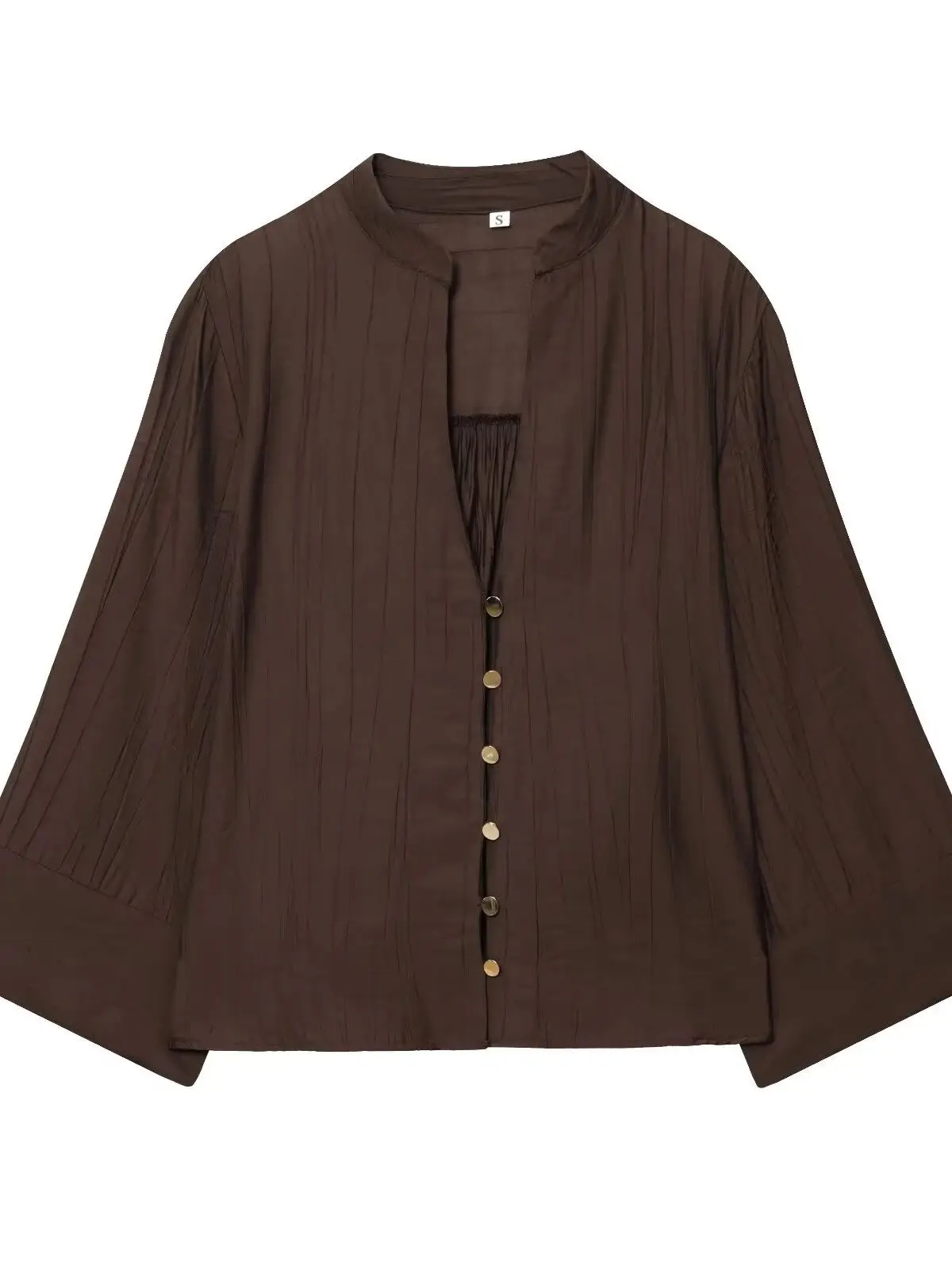 Herfstnieuw los en eenvoudig damesshirt met V-hals en lange mouwen, elastische taille en broek met wijde pijpen - afbeelding 2