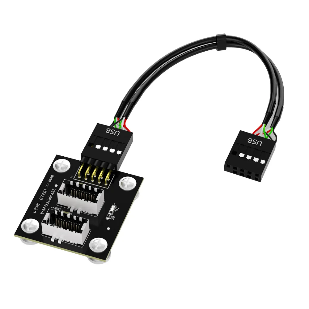 JavicTech USB 3.1 Front Panel IDC Socket Key-A Type-E to USB 2.0 9Pin 10Pin Mainboard Header Male Cable Extension Adapter