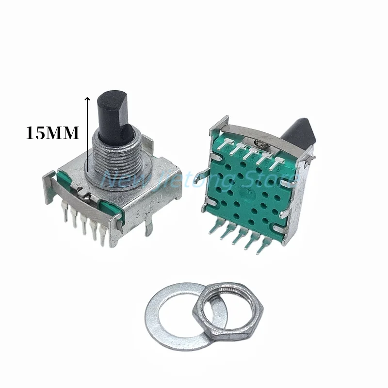 1pc RS17 Band Rotary Switch 1 Pole 3 4 5 6 7 8 Positions Small Household Appliance Conversion Gears Switch 10Pin 15/20MM D Shaft