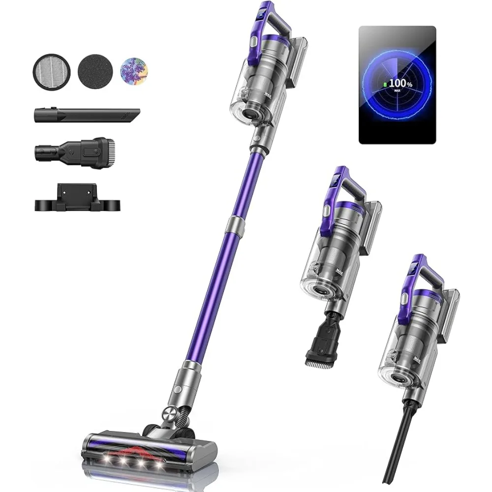 

Up to 55mins, 8 Animation Modes, Multi-cone Filtration, Handheld Vacuum for Hardwood Floors, Carpets, Pet Hair S14