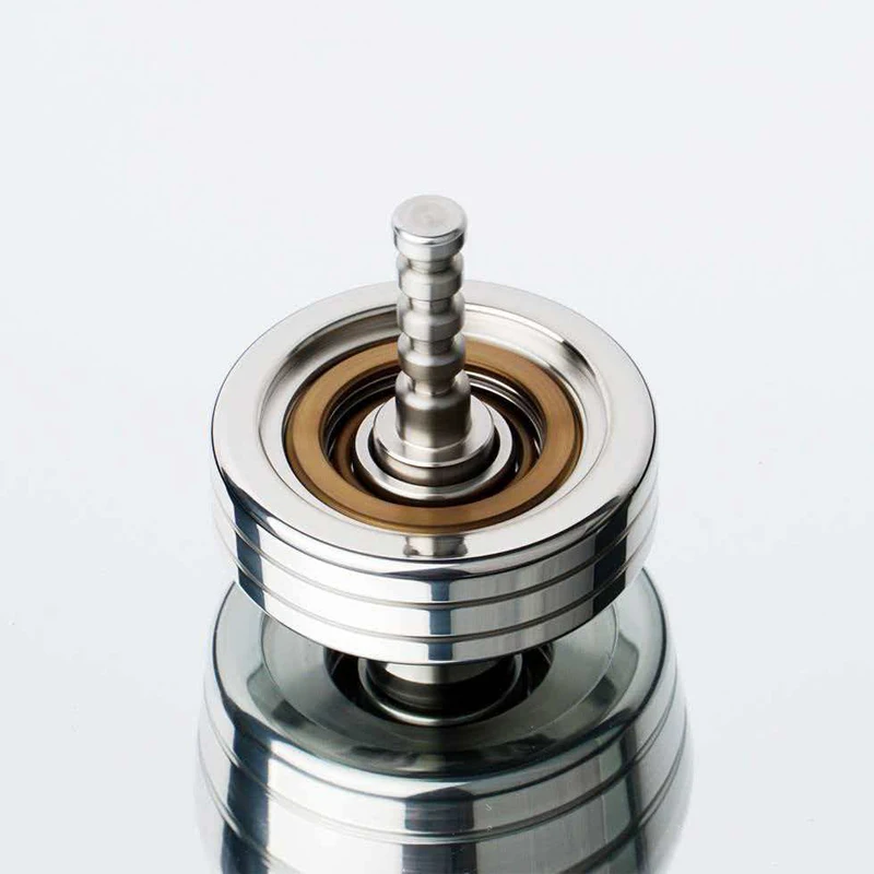 EDC Trottola in metallo Giroscopio da tavolo in acciaio inossidabile Spinner Fidget Giocattoli Adulti Ansia Silenzioso Alleviare lo stress Regali