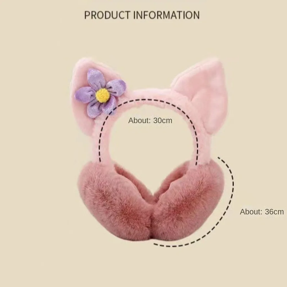 Cute Cartoon Cat Rabbit Ear Warm Earmuffs Rabbit Ear Plush Folding Earflap Soft Cold Protection Windproof Ear Cap Outdoor