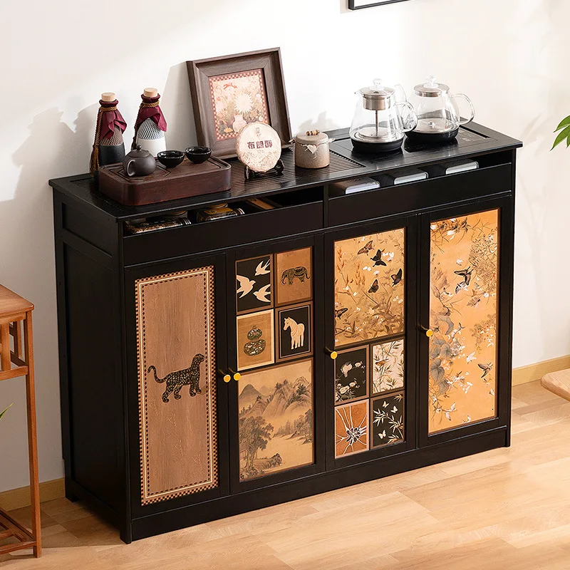 

New Chinese style tea table Household cabinet Indoor brewing Integrated coffee Storage s