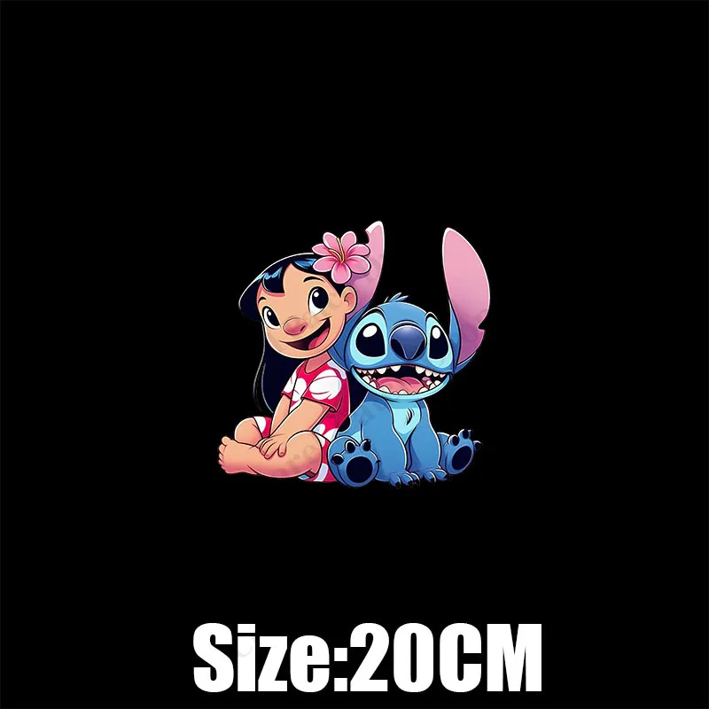 Parche de Lilo & Stitch de dibujos animados para ropa, camiseta DIY para niños, sudaderas con capucha, ropa lavable, Parche de transferencia de