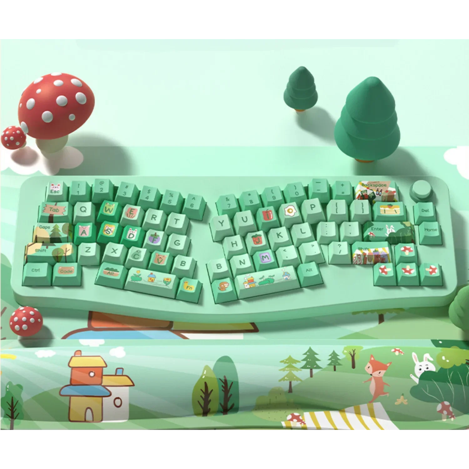 

Mechanical Keyboard Forest Party Cherry Keycaps, Personalized, Customized Pbt, Heat Sublimation, Cute, Creative