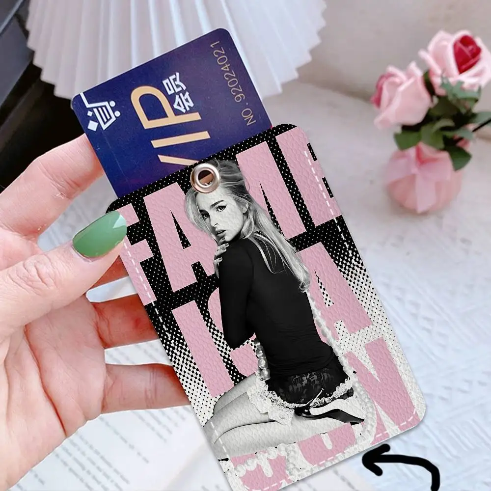 Singer Addison Rae Office Supply Men And Women Credit Card Keyrings Student Card ID Card Holder Credential Holder Card