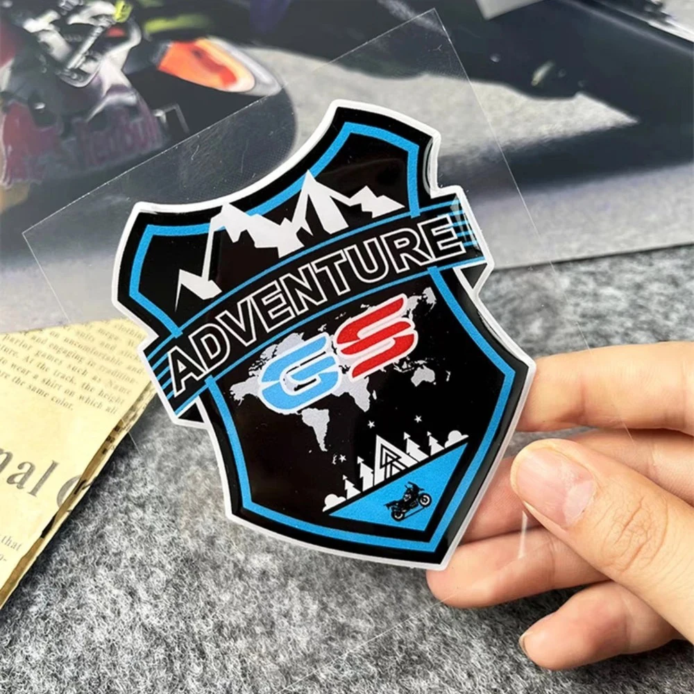 3D Gel Adventure Motorcycle Stickers Moto Body Windshield Shield Emblem Accessories Decal for ADV160 V-Strom GS Tenere 500X Nmax view 3